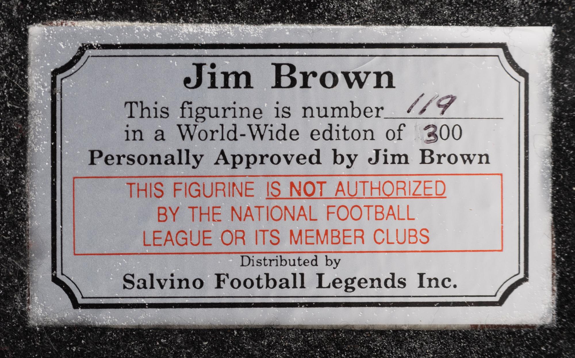 A Jim Brown Signed Autograph Salvino Figure,