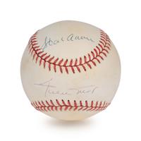 A Willie Mays and Hank Aaron Dual Signed Autograph Baseball (Beckett Authentication Services Letter),