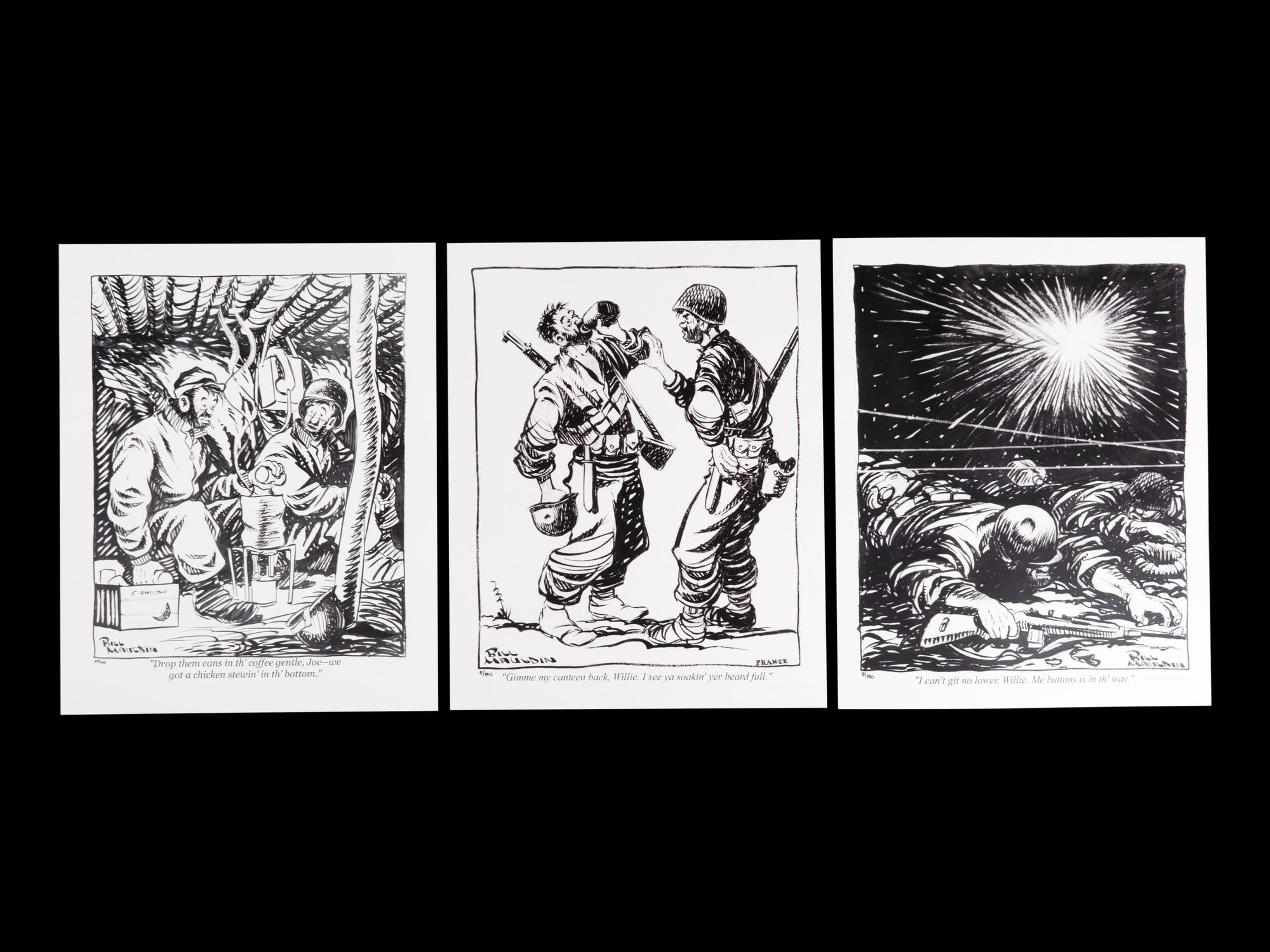 (Cartoon Art) MAULDIN, Bill (1921-2003). A group of 11 Bill Mauldin Items; comprising: