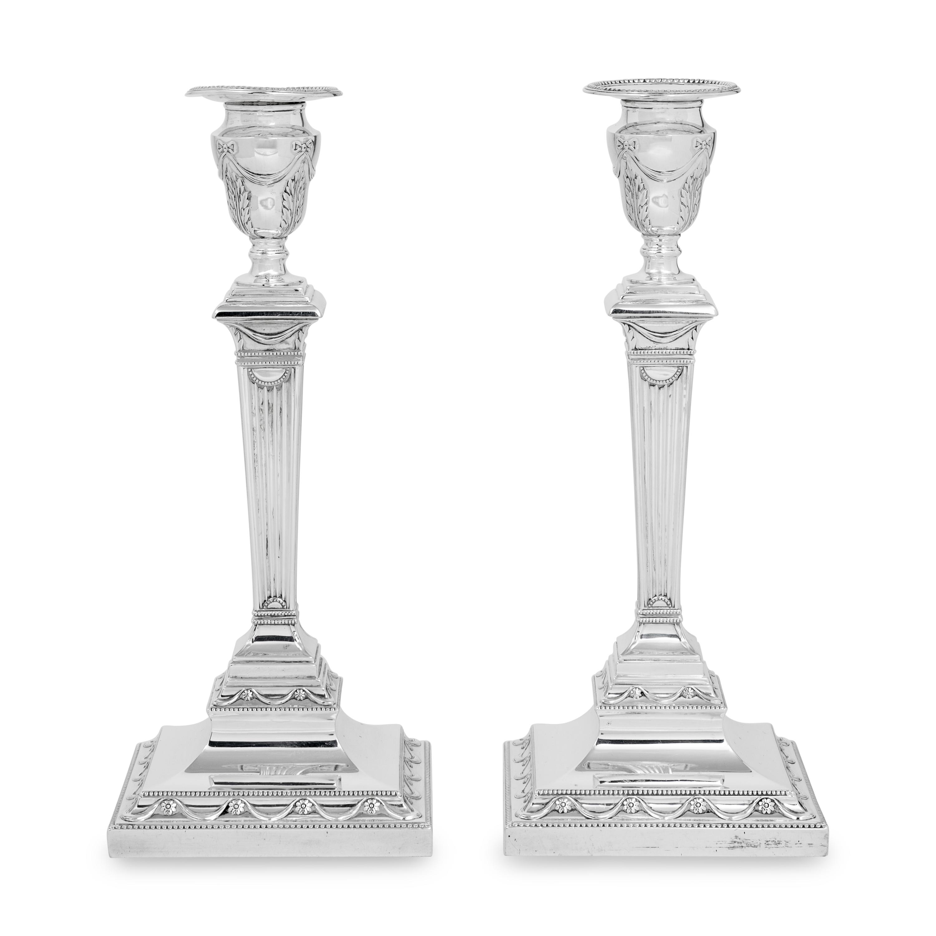 A Pair of Victorian Silver Candlesticks