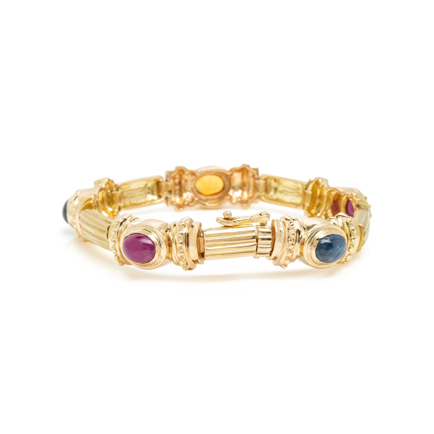 Yellow Gold and Multigem Bracelet
