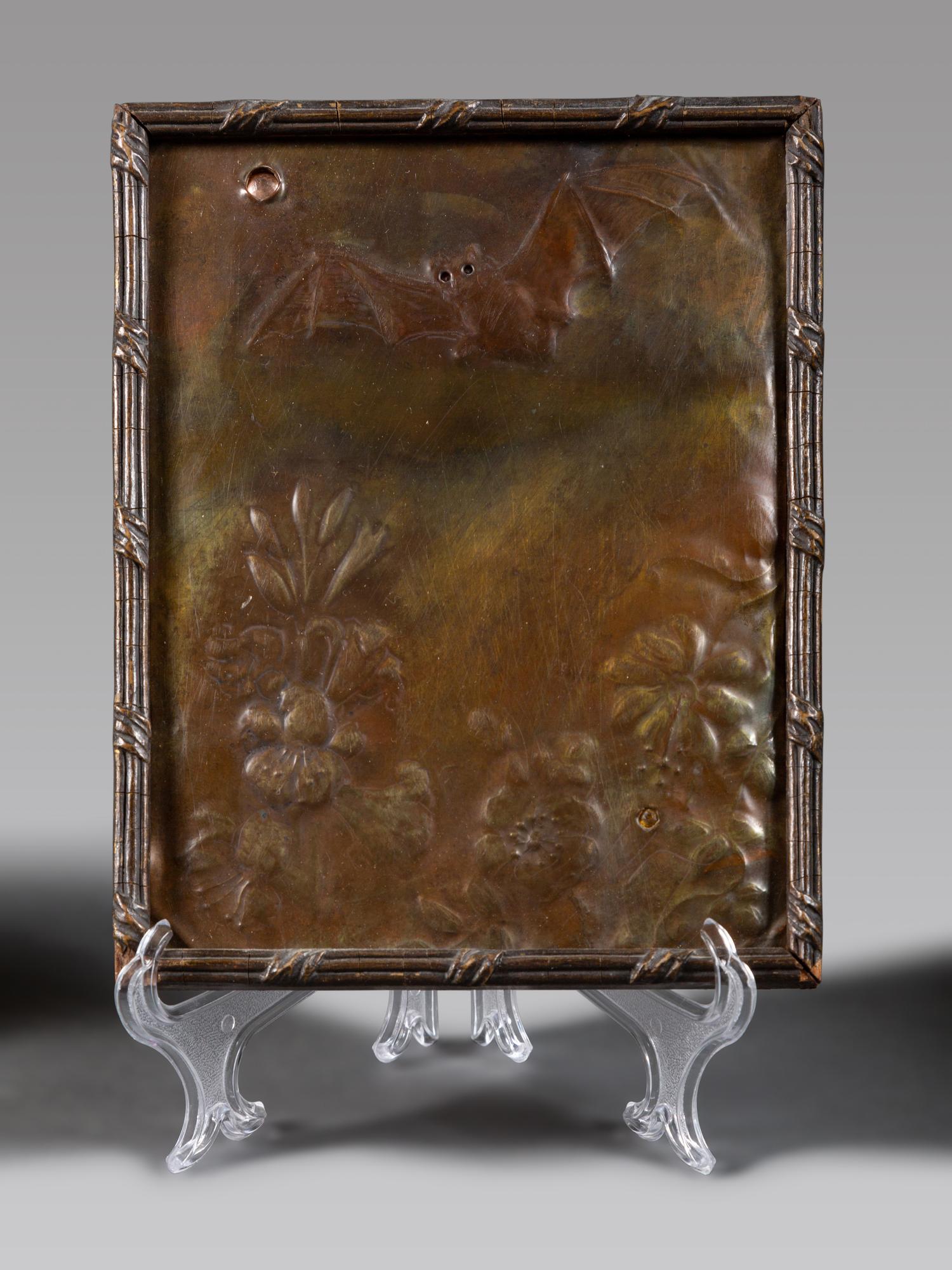 Three Art Nouveau Repoussé Metal Wall Plaques
