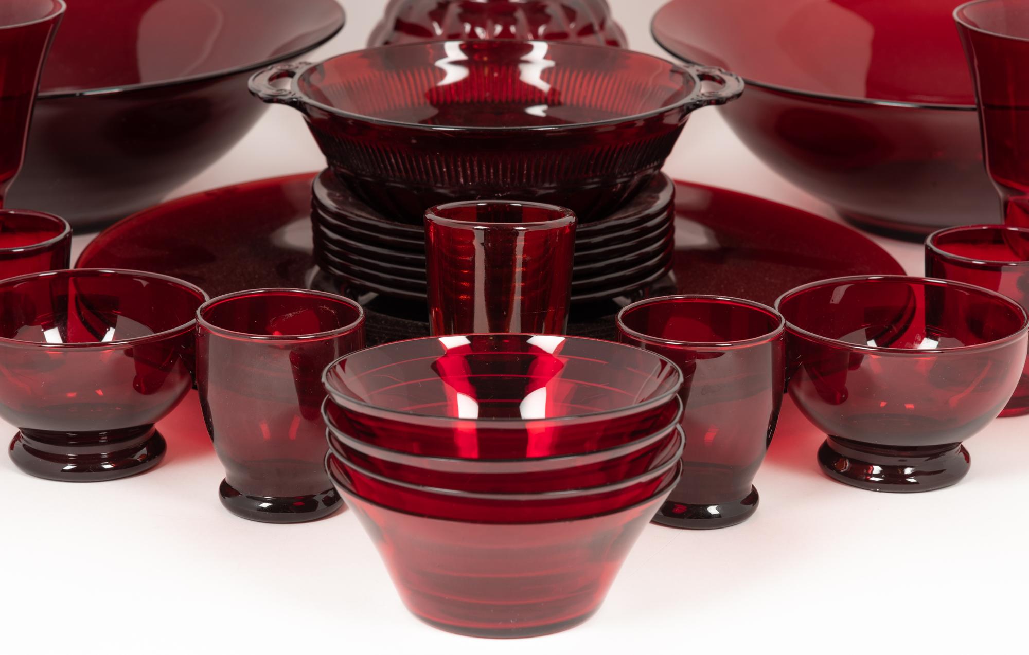 A Collection of Red Glass Table Articles