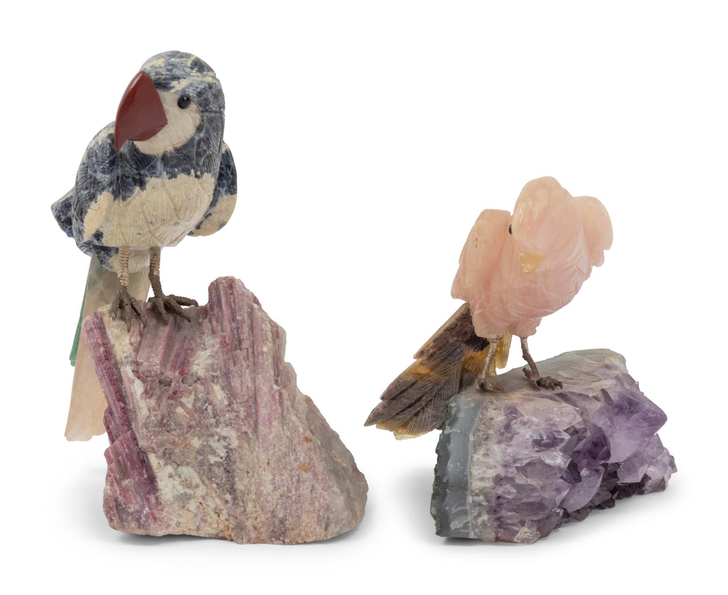 Two Hardstone Bird Figures
