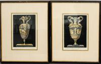 Two Continental Handcolored Engravings First 9 1/4 x 6 1/4 inches.