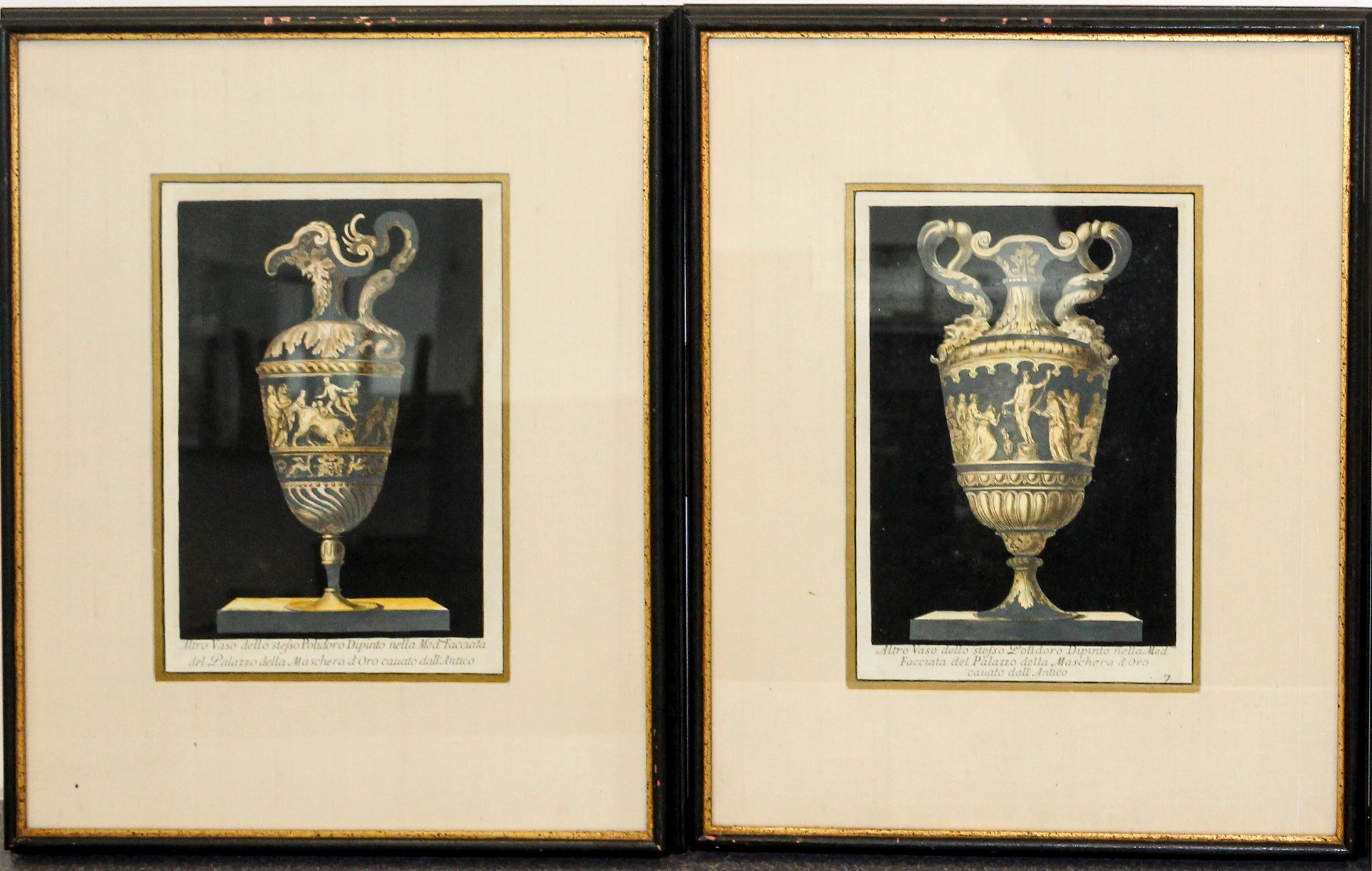 Two Continental Handcolored Engravings First 9 1/4 x 6 1/4 inches.