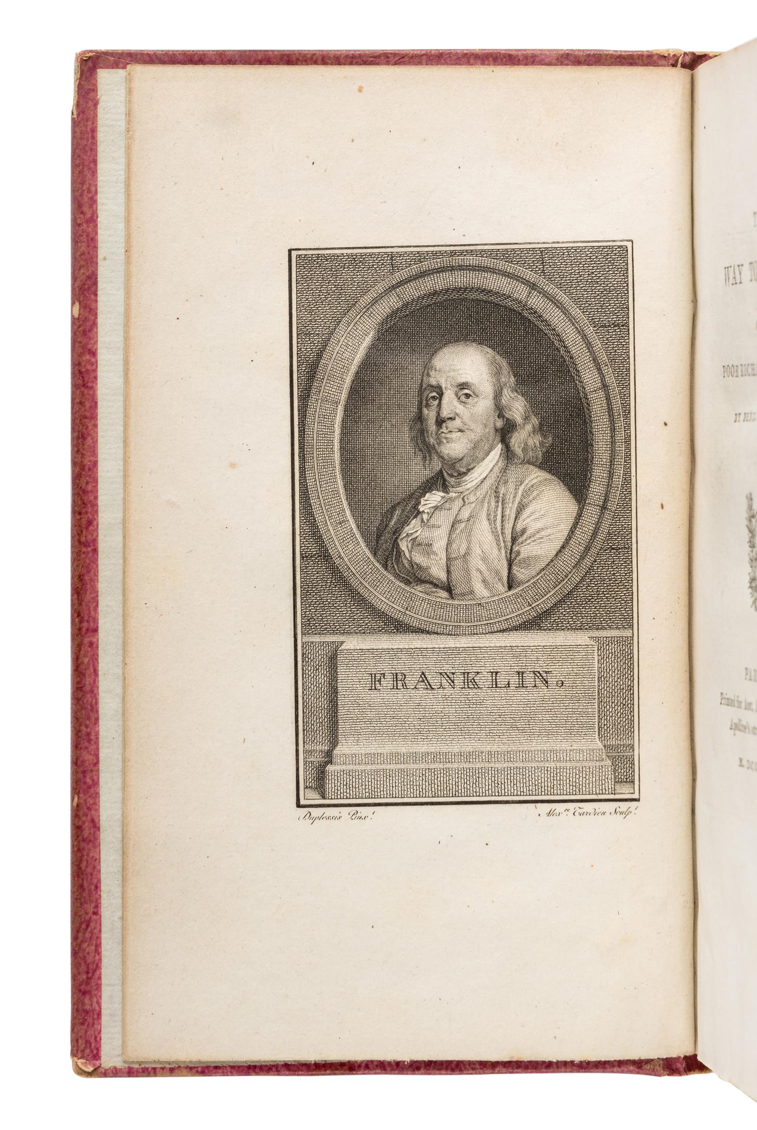 FRANKLIN, Benjamin (1706-1790). The Way to Wealth or Poor Richard Improved; La Science du Bonhomme Richard, ou moyen facile de payer les impôts . Paris: Printed [by P. Causse, Dijon] for Ant. Aug. Renouard, 1795.