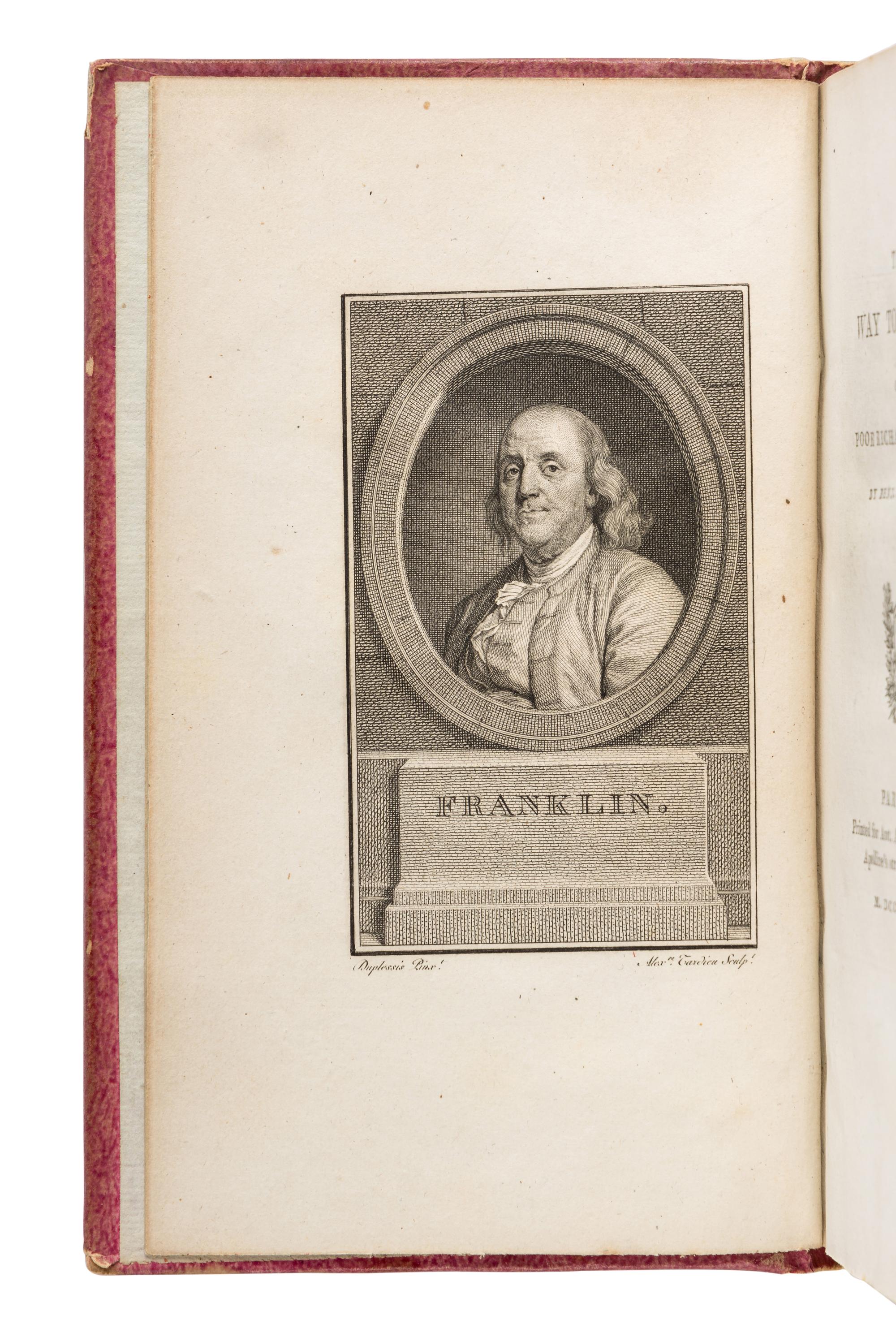 FRANKLIN, Benjamin (1706-1790). The Way to Wealth or Poor Richard Improved; La Science du Bonhomme Richard, ou moyen facile de payer les impôts . Paris: Printed [by P. Causse, Dijon] for Ant. Aug. Renouard, 1795.