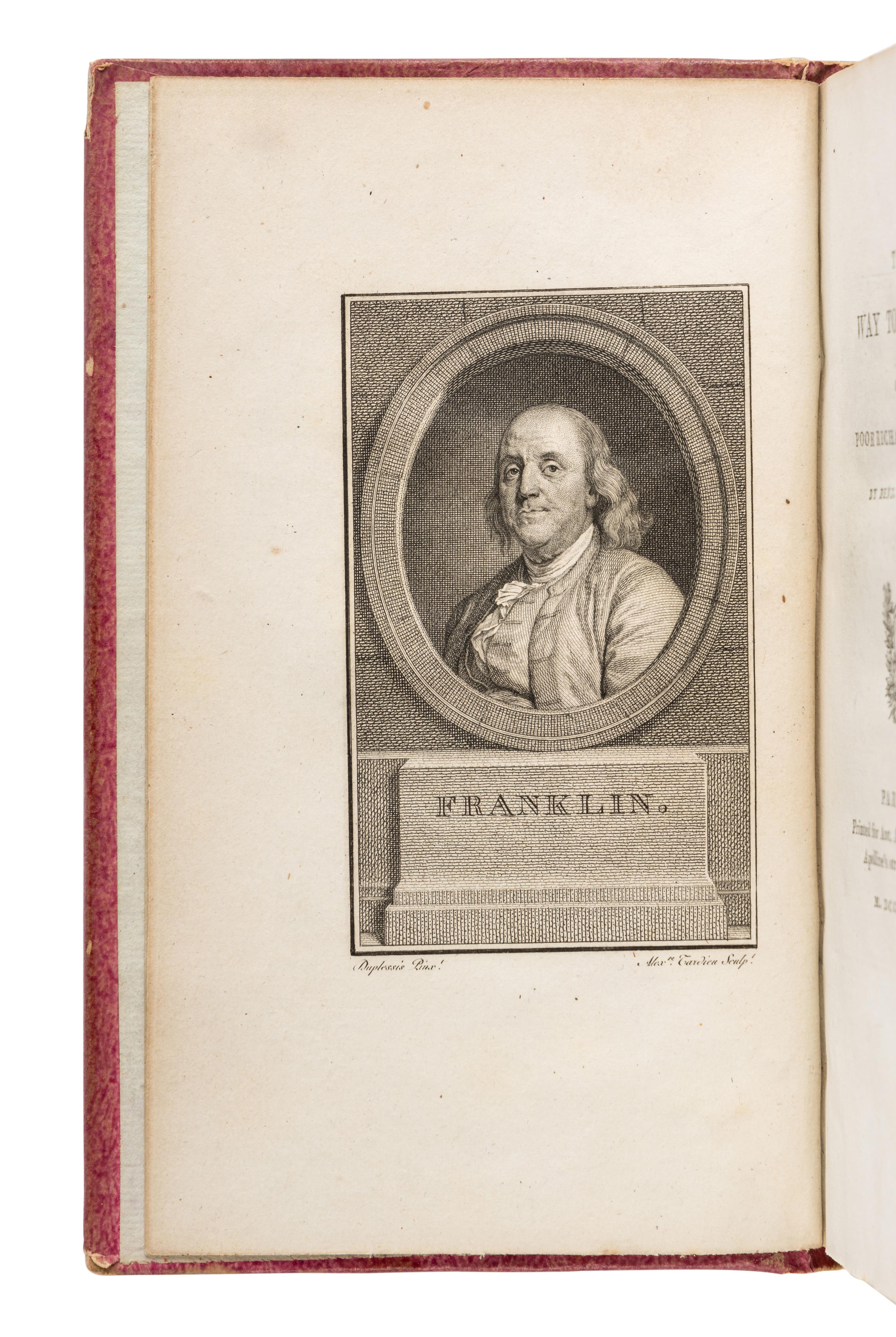 FRANKLIN, Benjamin (1706-1790). The Way to Wealth or Poor Richard Improved; La Science du Bonhomme Richard, ou moyen facile de payer les impôts . Paris: Printed [by P. Causse, Dijon] for Ant. Aug. Renouard, 1795.