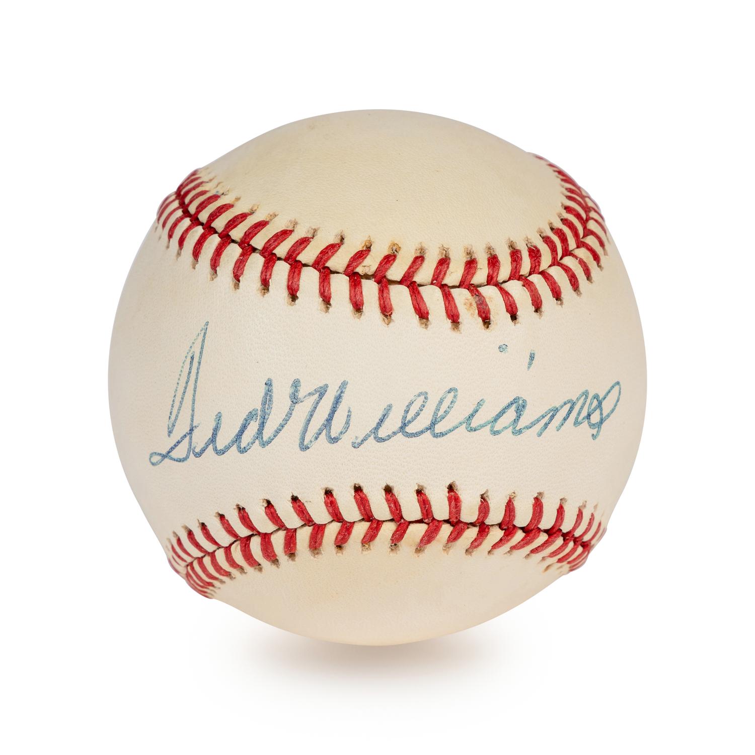 A Ted Williams Single Signed Autograph Baseball (Beckett Authentication Services Letter),
