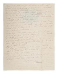 [MCKINLEY, William (1843-1901).] Detailed letter describing President McKinley's medical condition in the immediate aftermath of the assassination attempt, written by one of the nurses who attended to him.