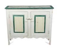 An American Faux Painted Console Cabinet Height 35 3/4 x width 42 x depth 13 inches. — 20TH CENTURY