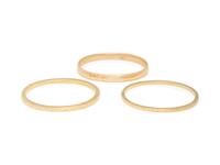 COLLECTION OF YELLOW GOLD BANGLE BRACELETS