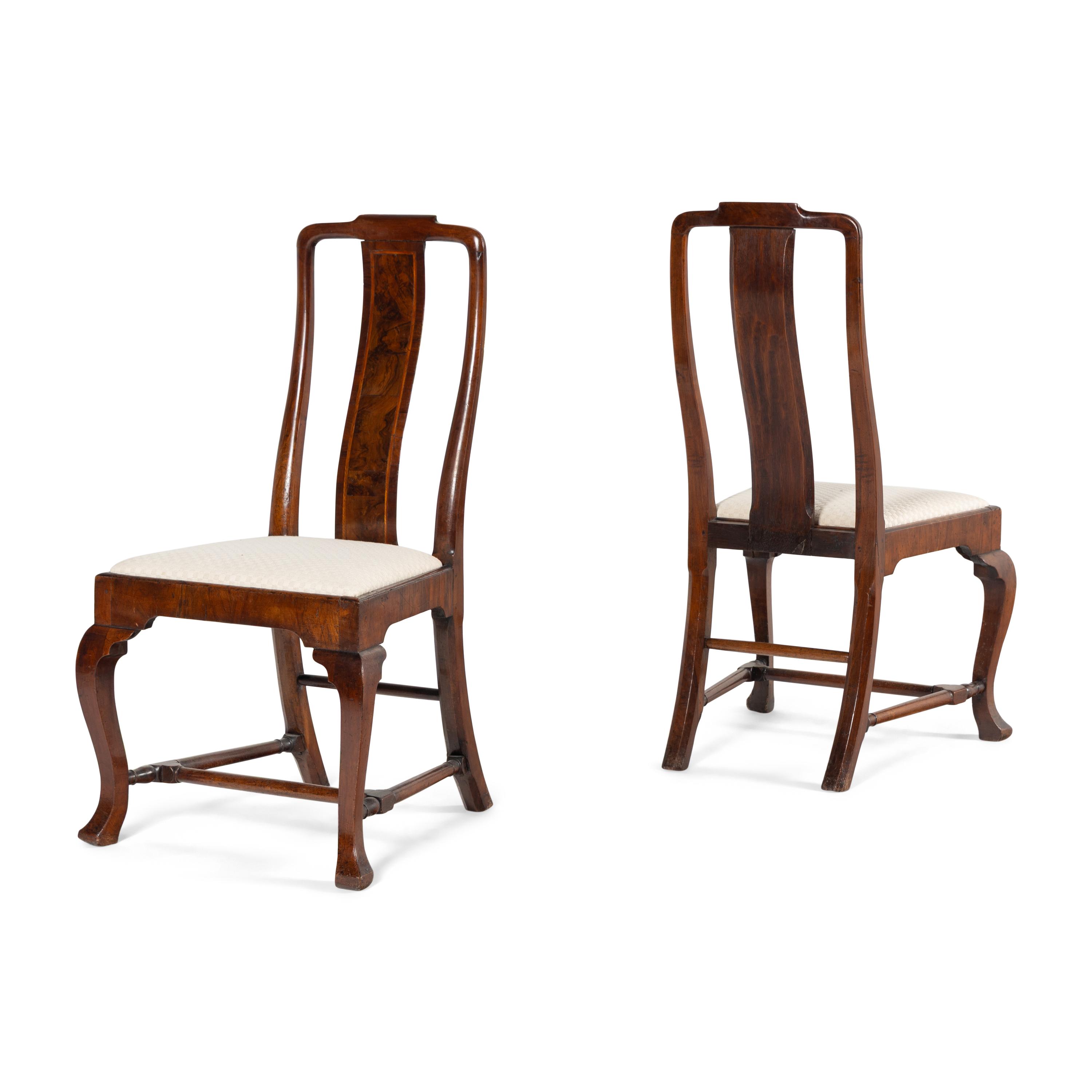 A Pair of Queen Anne Walnut Side Chairs