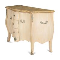 A Painted and Parcel-Gilt Bombé Commode