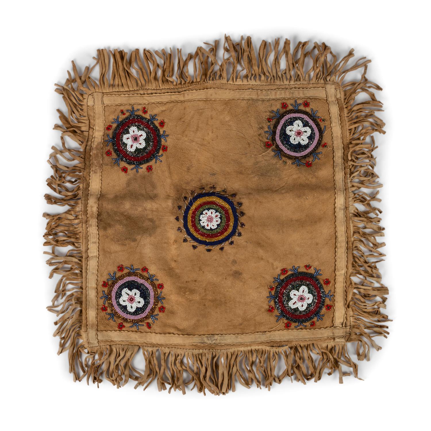 Northern Cree Beaded Hide Panel