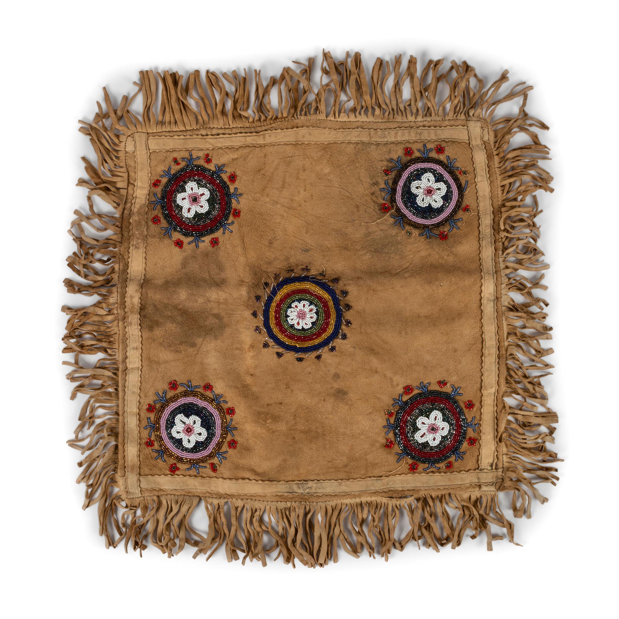 Northern Cree Beaded Hide Panel
