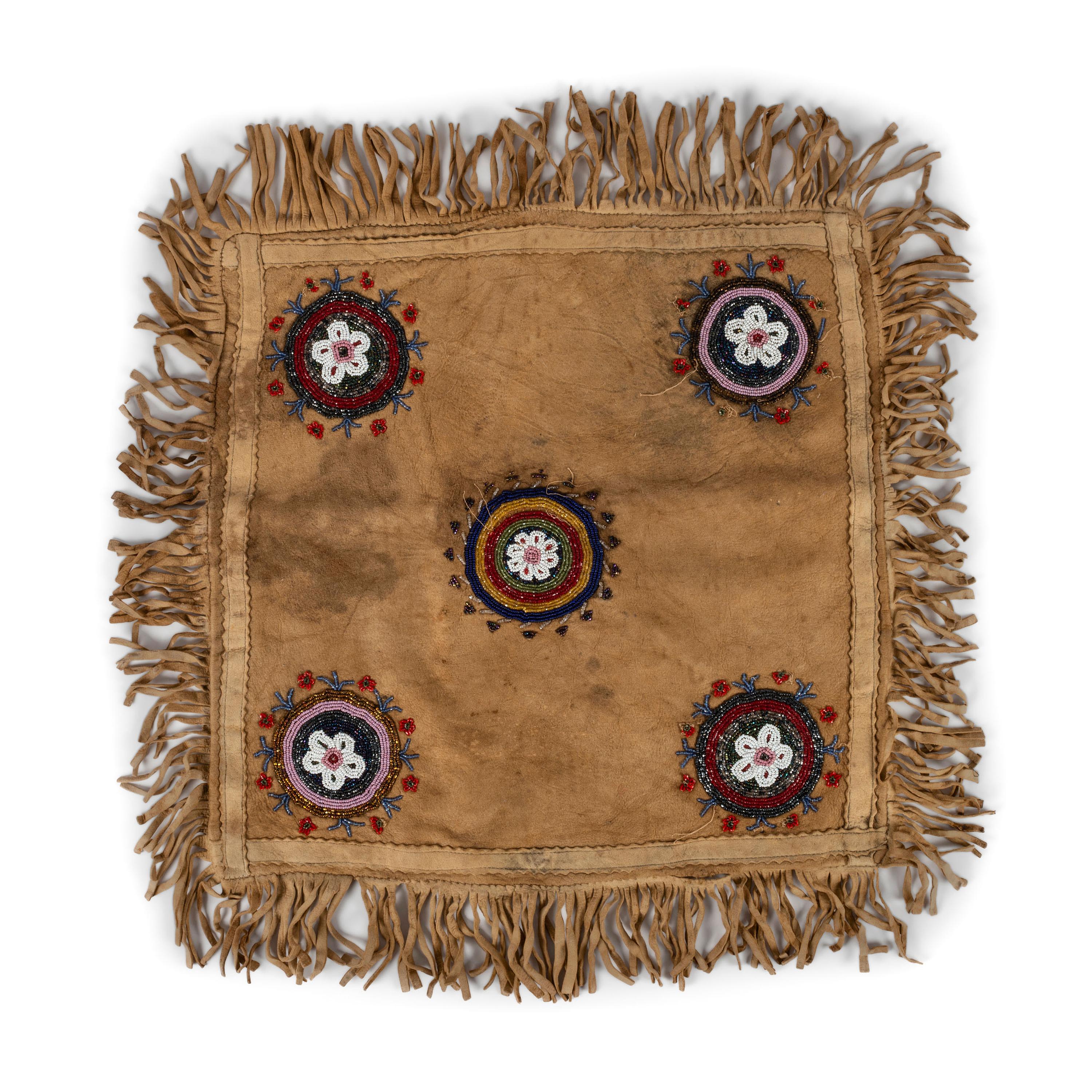 Northern Cree Beaded Hide Panel