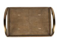 A R&Y Augousti Shagreen Jewelry Box and Tray