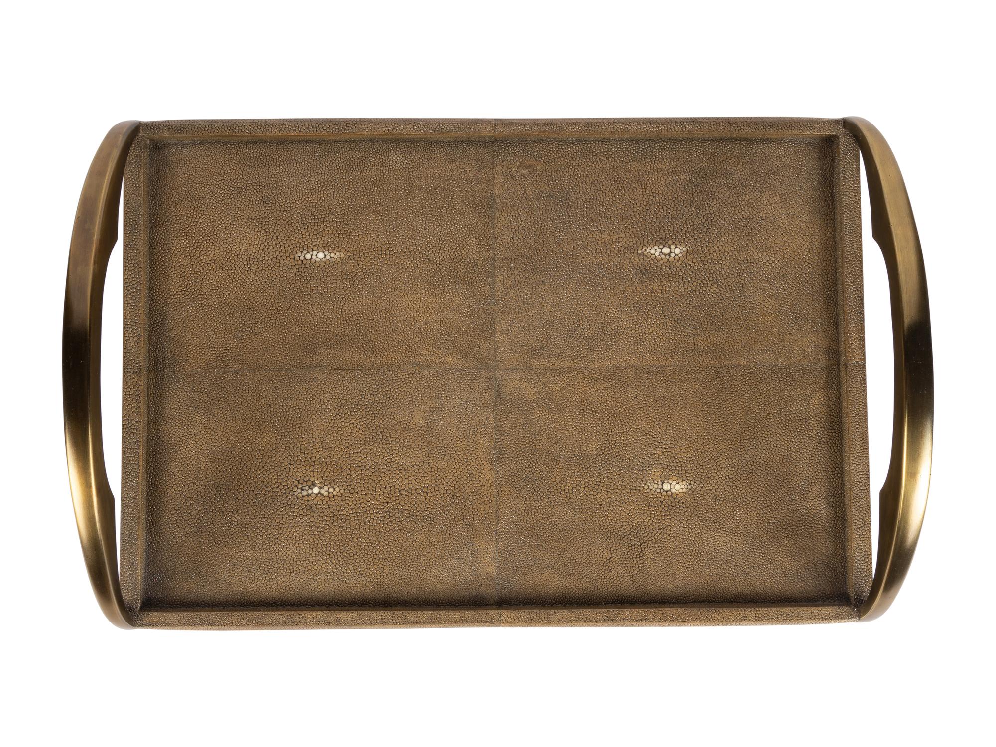 A R&Y Augousti Shagreen Jewelry Box and Tray