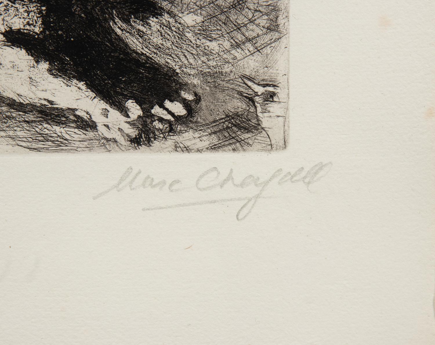 Le chat et les deux moineaus (one plate from La Fontaine Fables )