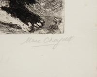 Le chat et les deux moineaus (one plate from La Fontaine Fables )