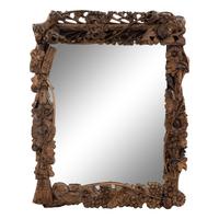 A Continental Carved Oak Mirror