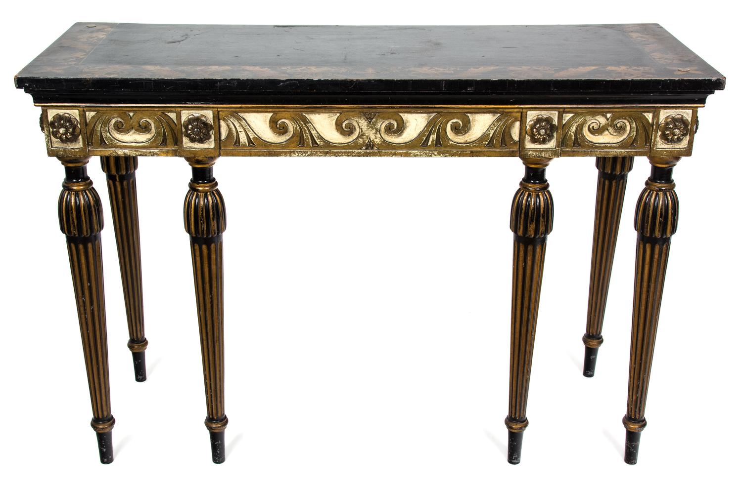 An Italian Neoclassical Console Table Height 32 3/4 x width 47 3/4 x depth 18 inches. — LATE 18TH CENTURY