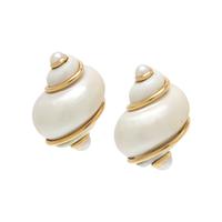 SEAMAN SCHEPPS, SHELL AND CULTURED PEARL EARCLIPS