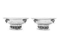 A Pair of Georg Jensen Silver Grapevine Bowls