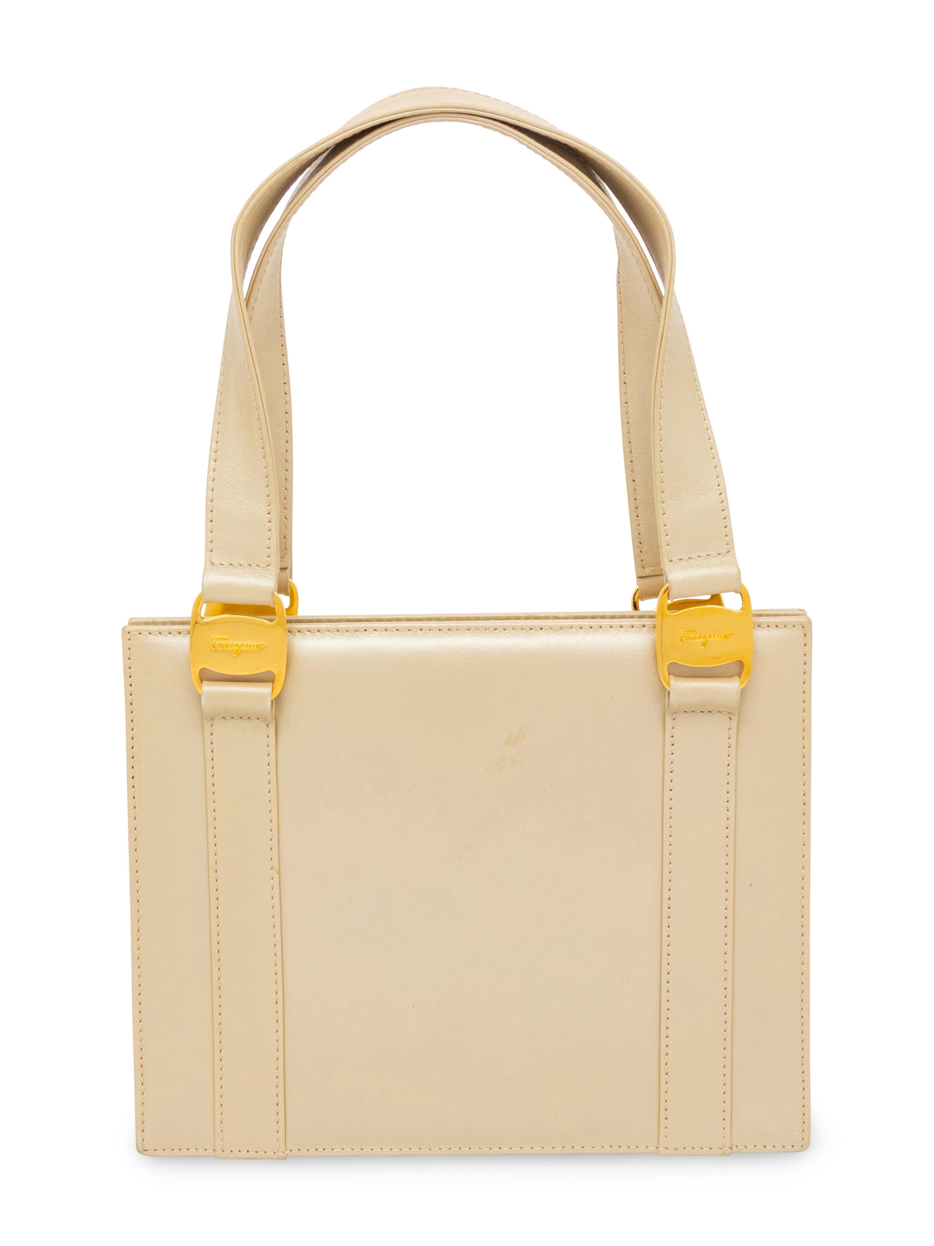 Ferragamo, Taupe Leather Handbag
