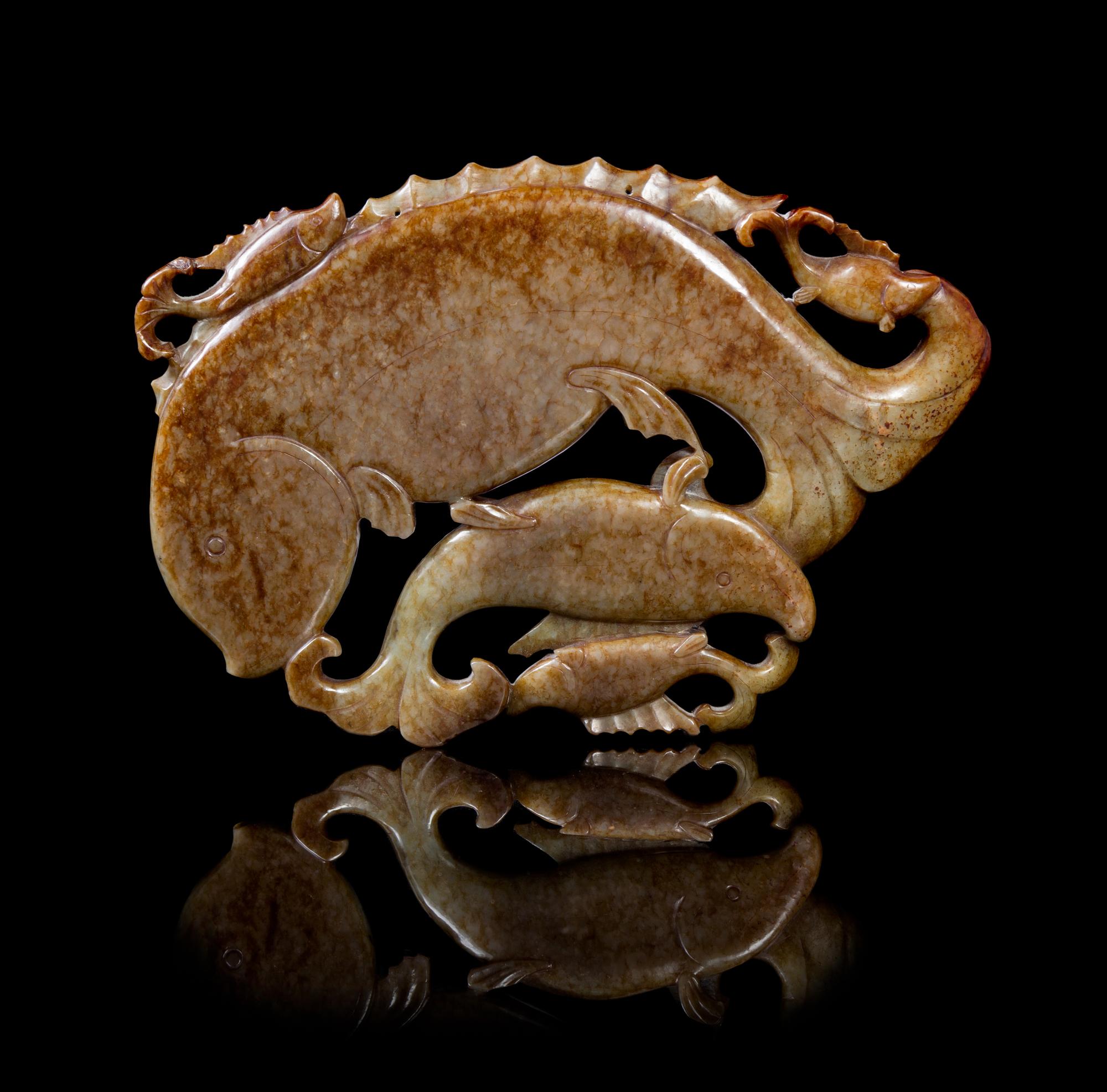 A Chinese Jade Fish Shape Chime MING DYNASTY OR LATER Length 9 3/4 inches. — MING DYNASTY OR LATER