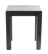 A Faux Alligator Wrapped Occasional Table Height 16 1/4 x width 14 x depth 12 inches. — MID-20TH CENTURY