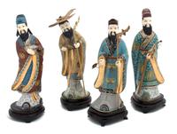 Four Chinese Cloisonne Figures Height of tallest 10 3/8 inches. — LATE 20TH CENTURY