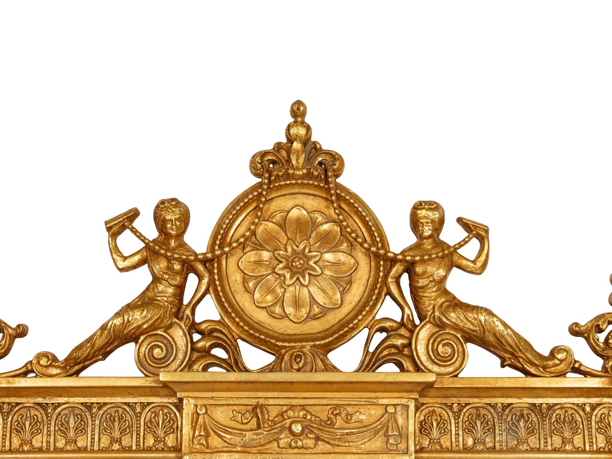 A Pair of Massive Friedman Brothers Adam Style Giltwood Overmantel Mirrors