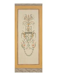 A Set of Five Neoclasscial Style Wallpaper Panels
