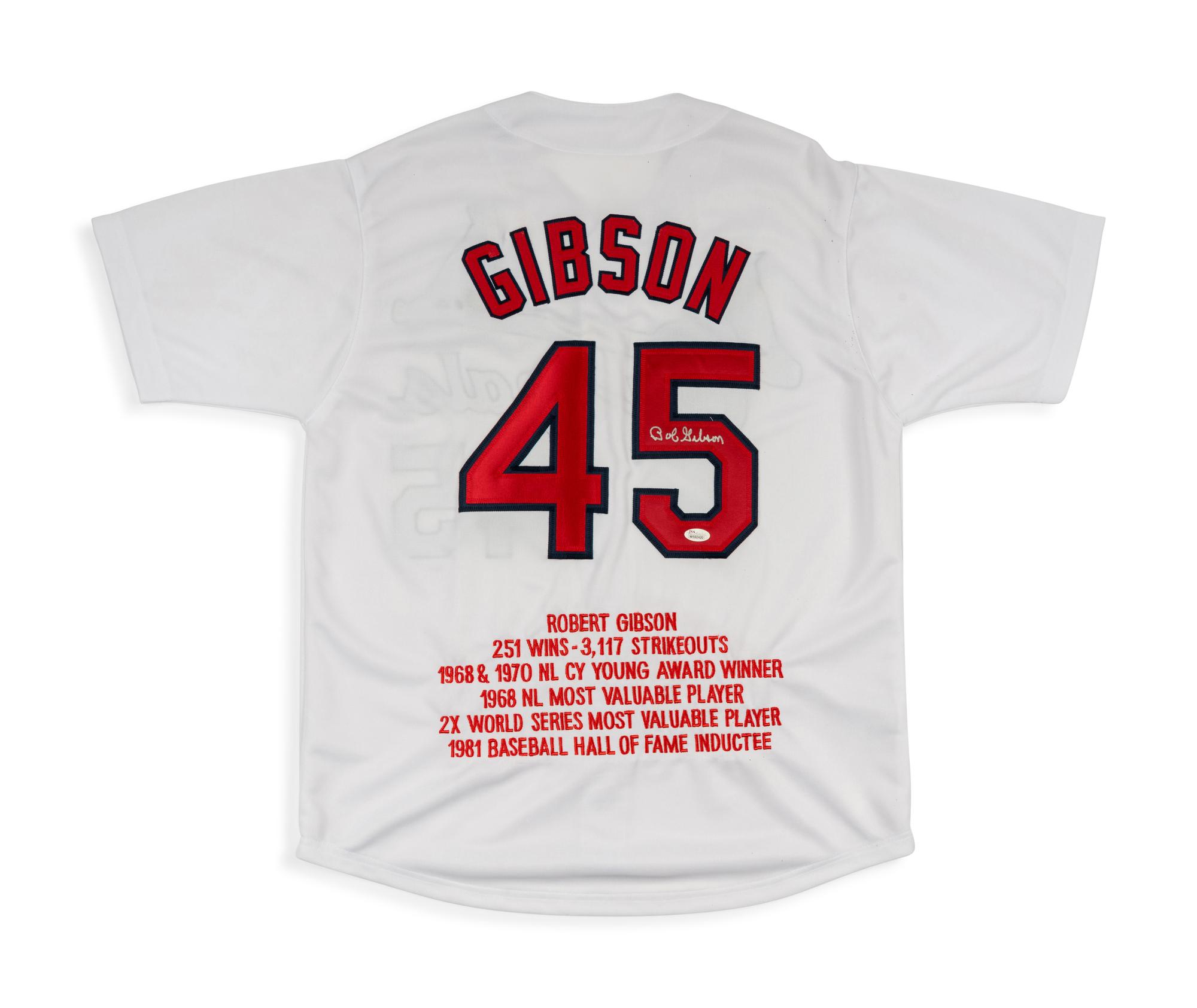 A Bob Gibson Signed Autograph St. Louis Cardinals Jersey (JSA Sticker)