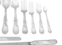 An Assembled Tiffany and Co. Chrysanthemum Silver Flatware Service