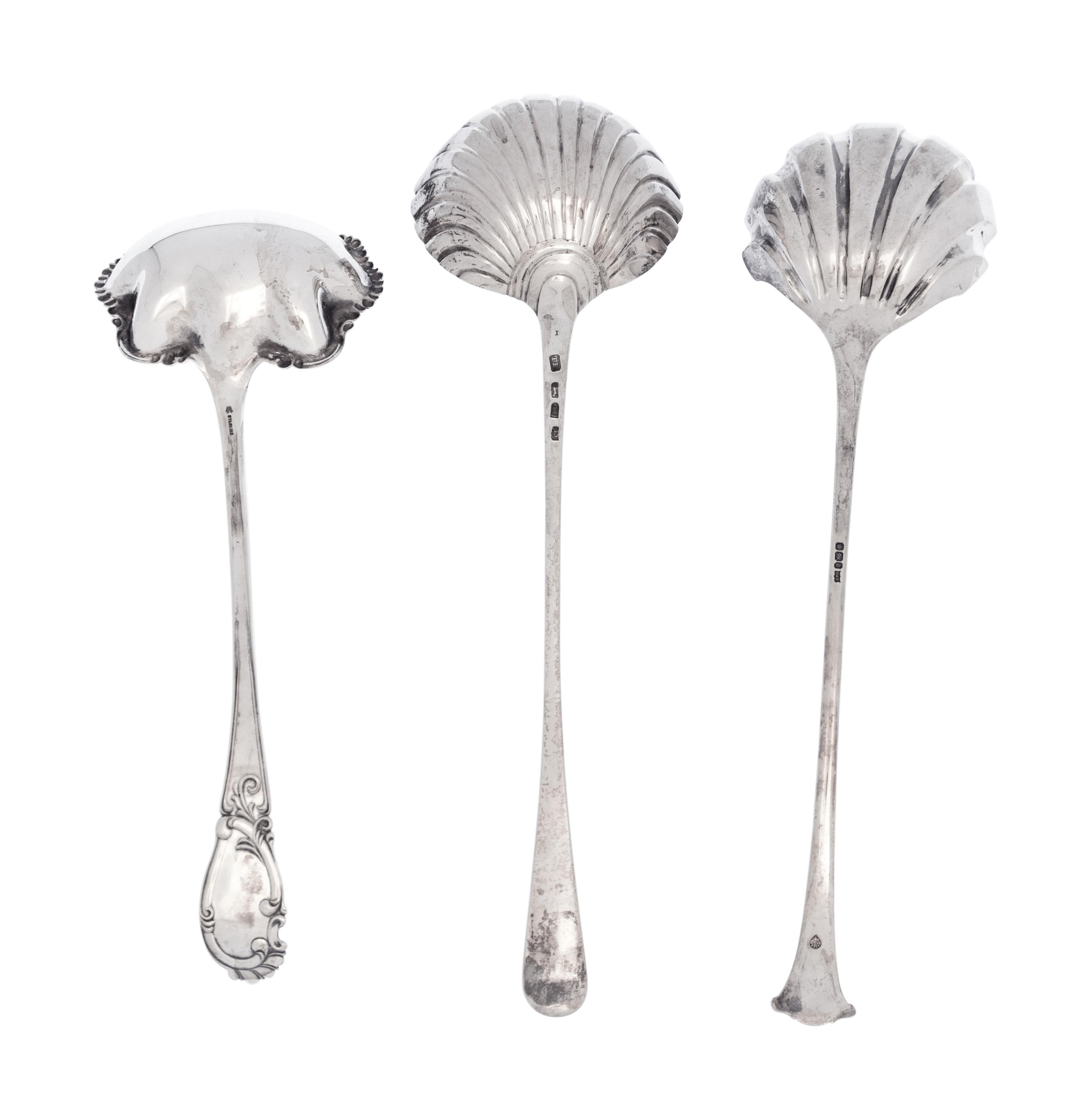 Two English Silver Ladles and an American Silver Ladle
