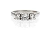 A 14 Karat White Gold and Diamond Ring, 1.90 dwts.