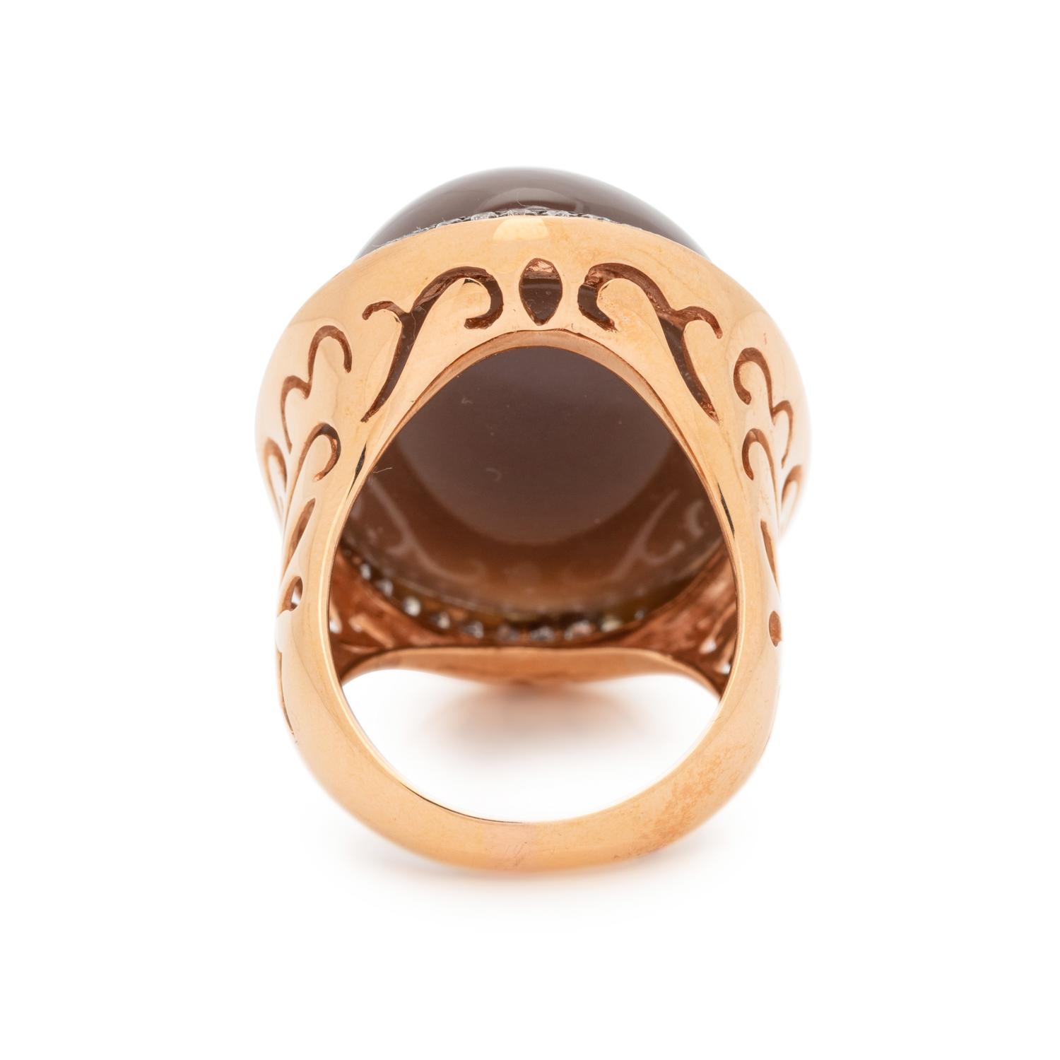 MOONSTONE AND DIAMOND RING