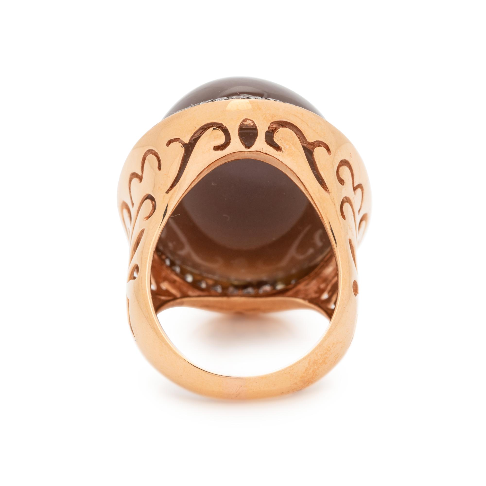 MOONSTONE AND DIAMOND RING