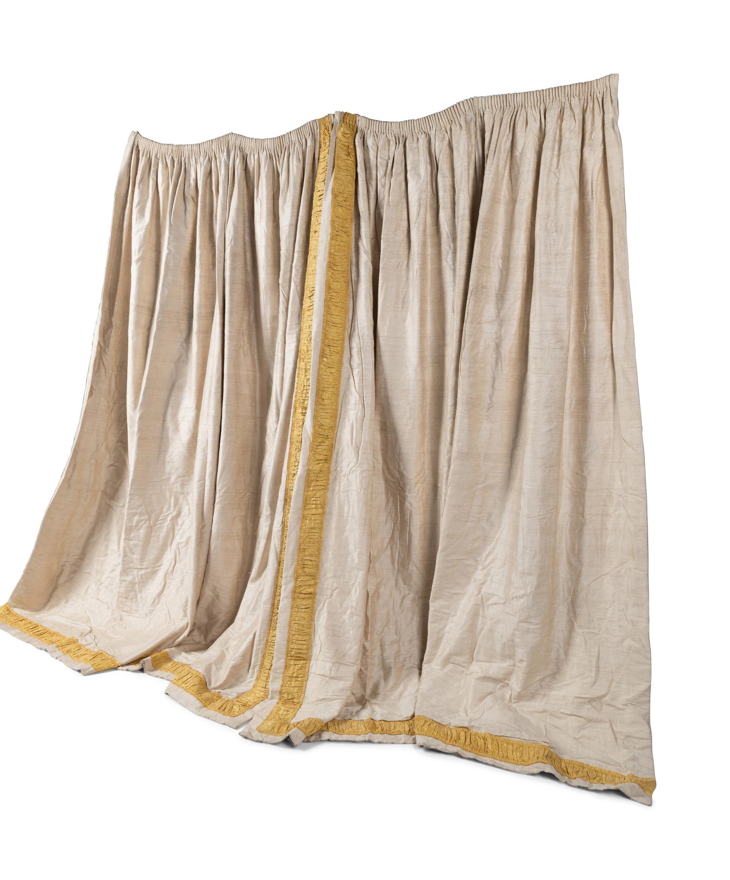 A Set of Three Drapery Panels