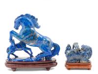 Two Chinese Lapis Lazuli Figures of Animals