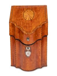 A George III Satinwood and Marquetry Knife Box