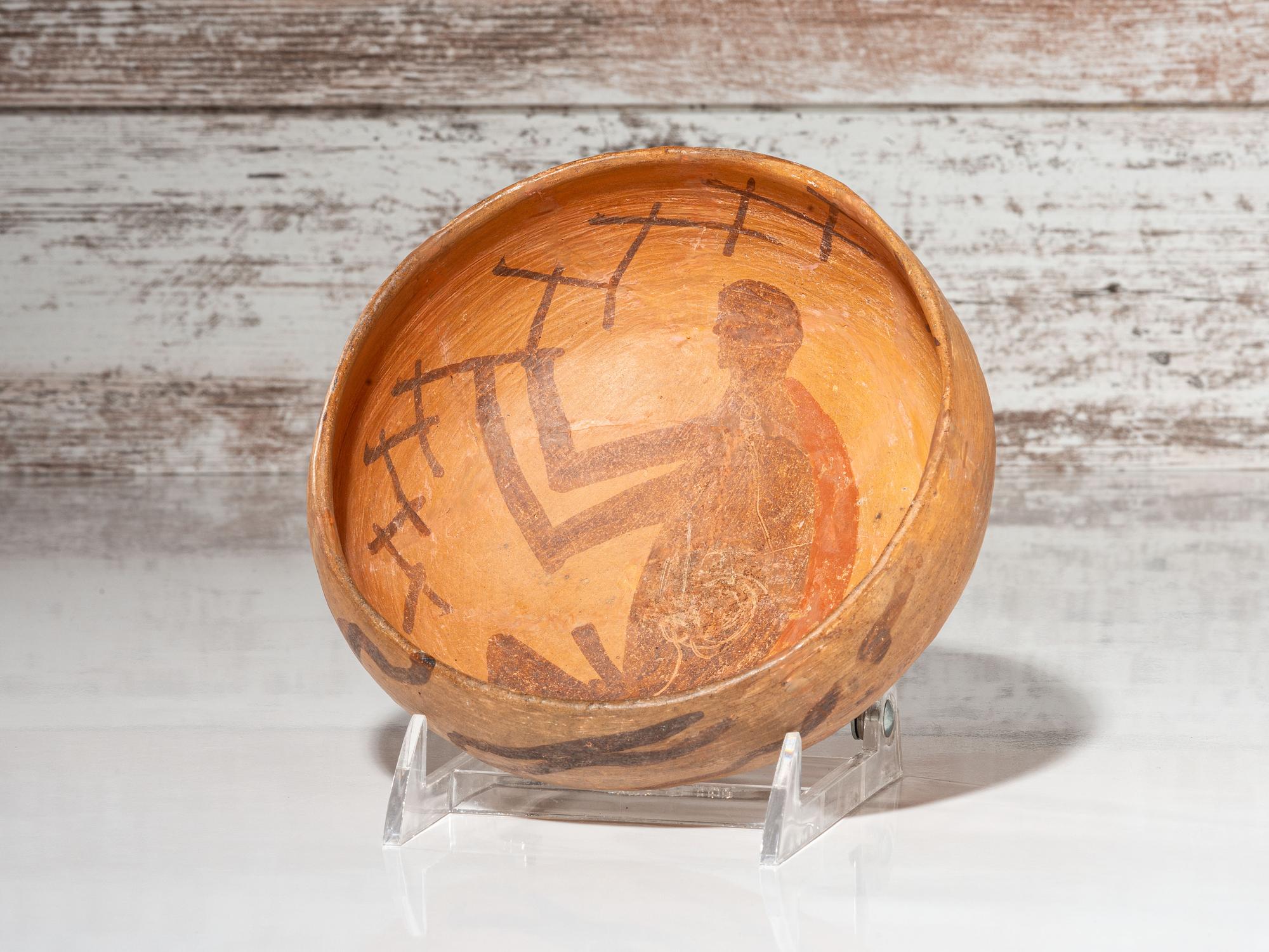Ancestral Pueblo, White Mountain Redware Pottery Bowl