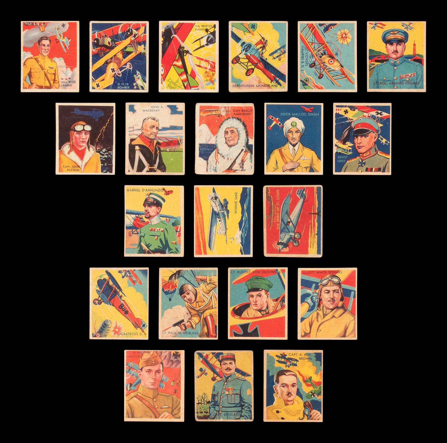 A Collection of Over 60 1934 R136 National Chicle Sky Birds Trading Cards