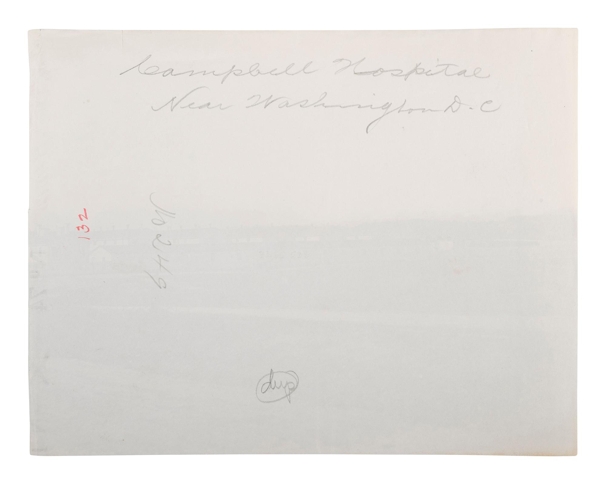 [CIVIL WAR]. Photographer unknown. Distant View of Campbell Hospital, Washington, D.C. 1862-1865.