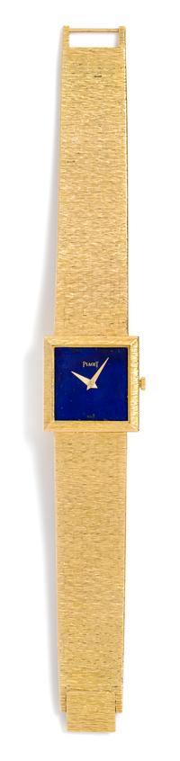 An 18 Karat Yellow Gold and Lapis Lazuli Ref. 9353 A6 Wristwatch, Piaget, 43.90 dwts.