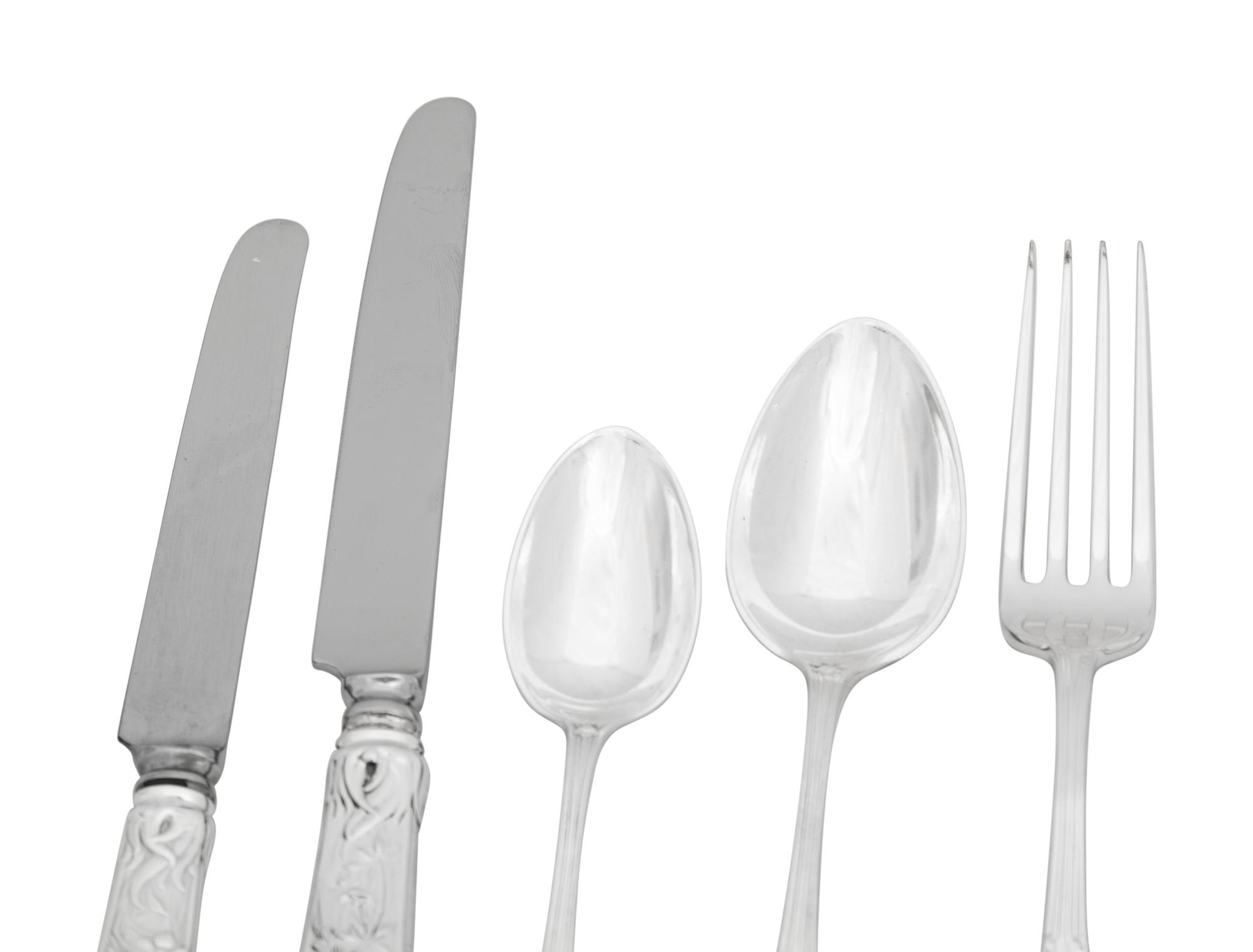 An Assembled Tiffany and Co. Audubon Silver Flatware Service